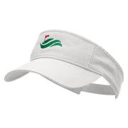 Golf Cup Greens Embroidered Pro Style Cotton Twill Washed Visor