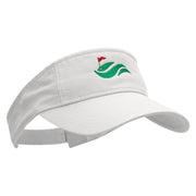 Golf Cup Greens Embroidered Pro Style Cotton Twill Washed Visor