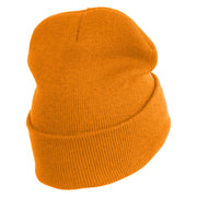 Six Seven Numbers Meme Logo Embroidered 12 Inch Solid Long Beanie Made in USA - Gold OSFM