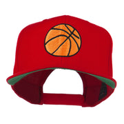 Basketball Embroidered Flat Bill Cap