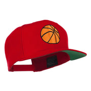 Basketball Embroidered Flat Bill Cap