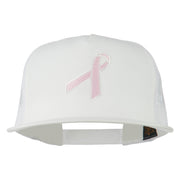 Breast Cancer Ribbon Embroidered Mesh Cap