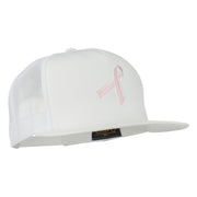 Breast Cancer Ribbon Embroidered Mesh Cap