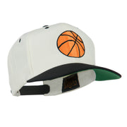 Basketball Embroidered Flat Bill Cap