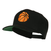 Basketball Embroidered Flat Bill Cap