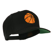 Basketball Embroidered Flat Bill Cap