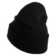 Praying Hands Iron on Embroidered Patched 12 Inch Long Knitted Beanie - Black OSFM