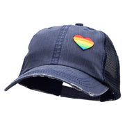 Rainbow Hart Shaped Patched Low Profile Special Cotton Mesh Cap