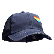 Rainbow Hart Shaped Patched Low Profile Special Cotton Mesh Cap