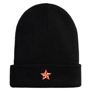 Lady Red Hat Iron on Patched 12 Inch Long Knitted Beanie - Black OSFM