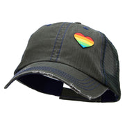 Rainbow Hart Shaped Patched Low Profile Special Cotton Mesh Cap