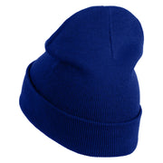 Lady Red Hat Iron on Patched 12 Inch Long Knitted Beanie - Royal OSFM