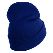 Lady Red Hat Iron on Patched 12 Inch Long Knitted Beanie - Royal OSFM