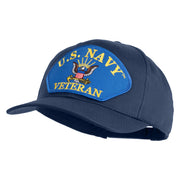 U.S. Navy Veteran Blue Eagle Patched Solid Cotton Twill Pro Style Cap - Navy OSFM