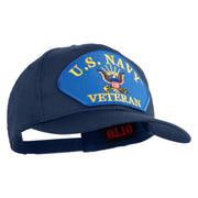 U.S. Navy Veteran Blue Eagle Patched Solid Cotton Twill Pro Style Cap - Navy OSFM