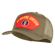 6th Marine Division Patched Solid Cotton Twill Mesh Prostyle Cap - Khaki OSFM