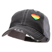 Rainbow Hart Shaped Patched Low Profile Special Cotton Mesh Cap