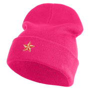 Lady Red Hat Iron on Patched 12 Inch Long Knitted Beanie - Magenta OSFM