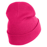 Lady Red Hat Iron on Patched 12 Inch Long Knitted Beanie - Magenta OSFM
