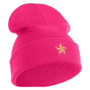 Lady Red Hat Iron on Patched 12 Inch Long Knitted Beanie - Magenta OSFM