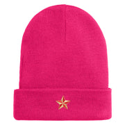 Lady Red Hat Iron on Patched 12 Inch Long Knitted Beanie - Magenta OSFM