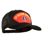 6th Marine Division Patched Solid Cotton Twill Mesh Prostyle Cap - Charcoal OSFM