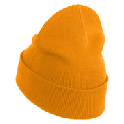 Praying Hands Iron on Embroidered Patched 12 Inch Long Knitted Beanie - Yellow OSFM