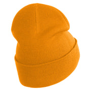 Praying Hands Iron on Embroidered Patched 12 Inch Long Knitted Beanie - Yellow OSFM