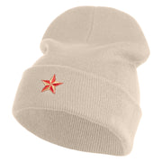 Lady Red Hat Iron on Patched 12 Inch Long Knitted Beanie - Birch OSFM