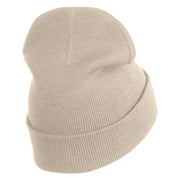 Lady Red Hat Iron on Patched 12 Inch Long Knitted Beanie - Birch OSFM