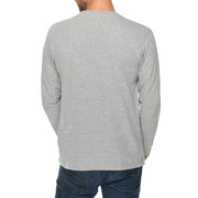 Winter NIght Background Graphic Long Sleeve Crewneck Tee - Heather-Grey XS