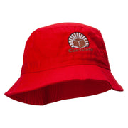 Chocolate Embroidered Bucket Hat - Red OSFM