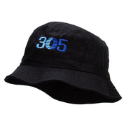 305 Embroidered Bucket Hat - Black OSFM