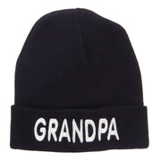 Wording of Grandpa Embroidered Cuff Beanie