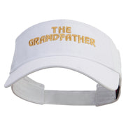 The Best Grandfather Embroidered Cotton Twill Sun Visor - White OSFM