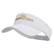 The Best Grandfather Embroidered Cotton Twill Sun Visor - White OSFM