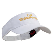 The Best Grandfather Embroidered Cotton Twill Sun Visor - White OSFM