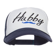 Hubby Mustache Embroidered Foam Mesh Cap