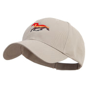 Sunset Horse Embroidered Low Profile Organic Cotton Cap - Khaki OSFM