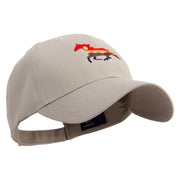 Sunset Horse Embroidered Low Profile Organic Cotton Cap - Khaki OSFM