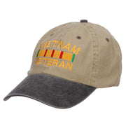 Vietnam Veteran Embroidered Washed Two Tone Cap