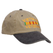 Vietnam Veteran Embroidered Washed Two Tone Cap