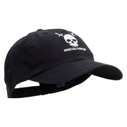 Skull Special Forces Embroidered Low Profile Dyed Cotton Twill Cap - Black OSFM