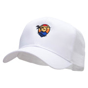 Vacation Location Embroidered Solid Cotton Prostyle Twill Mesh Cap - White OSFM