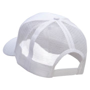 Vacation Location Embroidered Solid Cotton Prostyle Twill Mesh Cap - White OSFM