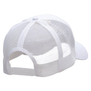 Vacation Location Embroidered Solid Cotton Prostyle Twill Mesh Cap - White OSFM