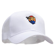 Vacation Location Embroidered Solid Cotton Prostyle Twill Mesh Cap - White OSFM