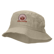 Chocolate Embroidered Bucket Hat - Natural OSFM