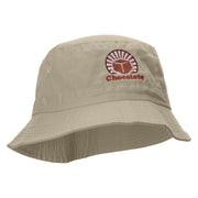 Chocolate Embroidered Bucket Hat - Natural OSFM