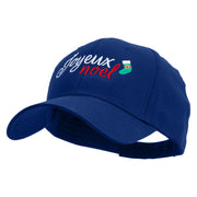 Joyeux Christmas Typography Embroidered Low Profile Cap - Royal OSFM